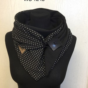 Shawl with button black dots button scarf triangular scarf women's wrap scarf from delimade gift Easter