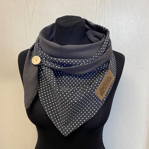 Scarf dots with button wrap scarf anthracite gray from Delimade triangular scarf women's gift Christmas