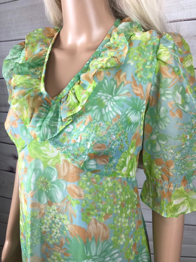 Authentic vintage maxi dress 1970s boho Robilyse Made in France