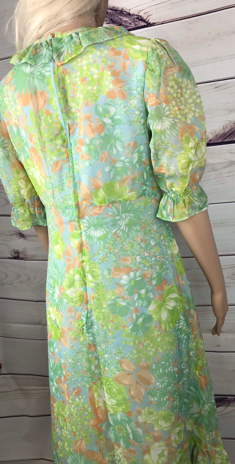 Authentic vintage maxi dress 1970s boho Robilyse Made in France