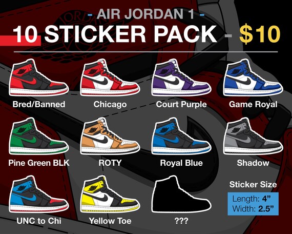 Air Jordan 1 Sticker Pack - Etsy