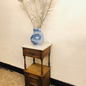 Antique, French side table with marble top, 1910