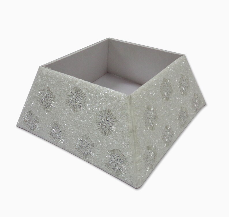 Hand Beaded Adjustable Christmas Tree Collar White Etsy