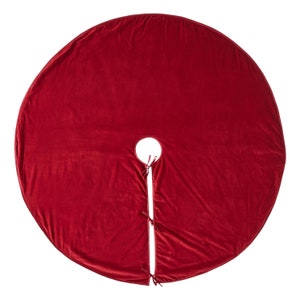 Classic Velvet Tree Skirt, Handmade Luxurious-Garnet Red, Elegant, Luxury, Oversized, Heirloom, Satin Trim, Iconic