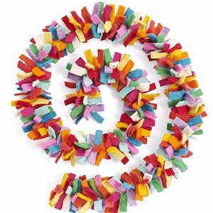 Multicolor Confetti Garland in Hand Felted Wool, Rainbow Xmas, Felted Christmas decor, 6 foot