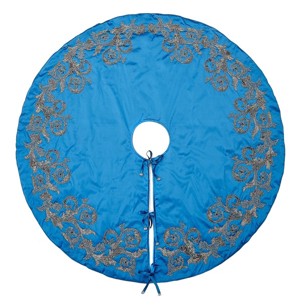 Blue Gold Tree Skirt Etsy
