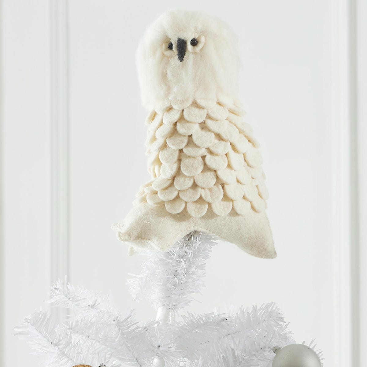 Snowy Owl Handmade Hand Felted Wool Christmas Tree Topper, Forest Theme Xmas Decor, Mantle Decor, Animal Theme, Bird Tree, Natural, Neutral - Etsy