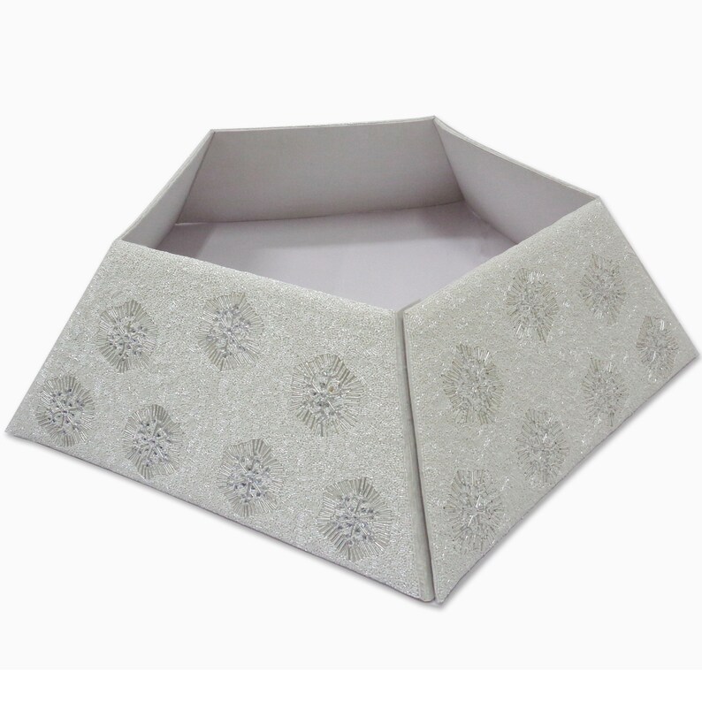 Hand Beaded Adjustable Christmas Tree Collar White Etsy