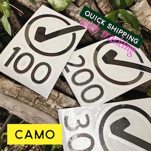Milestone Cycling Decals - Fun Century Sticker - Indoor Cycling Accessories - Vinyl Decals - Camo Tropical