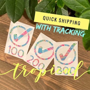 Milestone Cycling Decals - Fun Century Sticker - Indoor Cycling Accessories - Vinyl Decals - Tropical - Rainbow