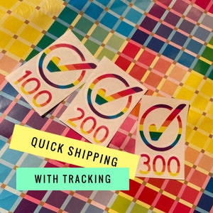 Indoor Cycling Milestone Stickers - Cycling Accessories - Cycling Gift - Vinyl Decals - Rainbow - Tropical