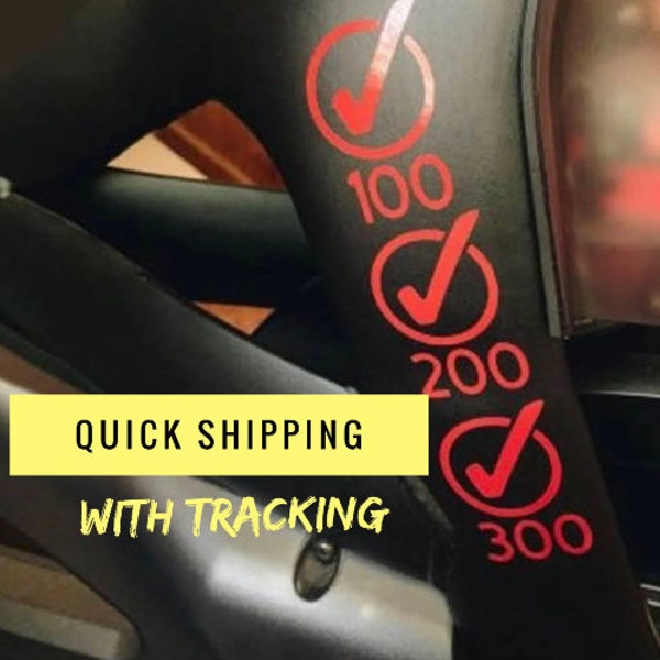 Cycling Milestone Decals - Fitness Milestones - Indoor Cycling Decals - Riding Decals - Multiple Colors & Styles - Ships FREE with Tracking!