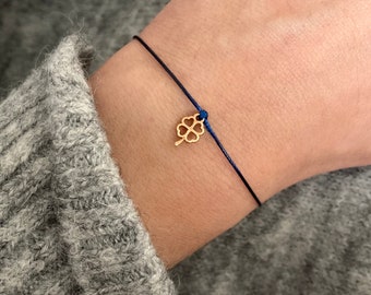 zartes Armband Makramee Kleeblatt Glücksarmband Glücksbringer