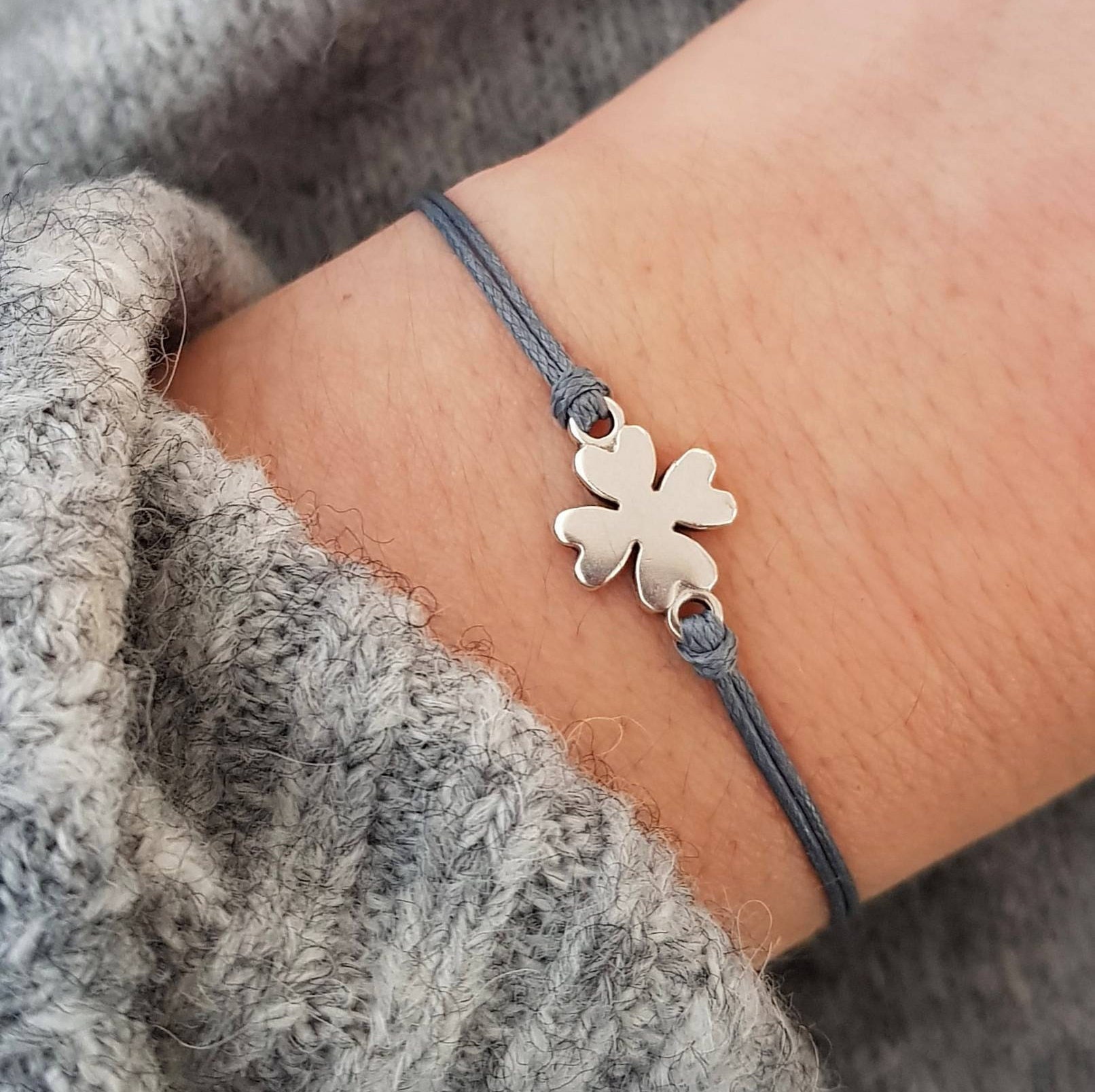 Pulsera filigrana Macramé Trébol Amuleto de suerte - España