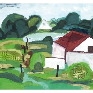 Cartão postal artístico *Farmstead on Usedom*