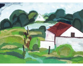 Art Postcard *Farmstead on Usedom*