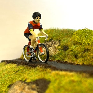 Personalised Small diorama and figure-tour de france-cycling gift-cycling art-ciclismo-cycling jersey-mini cyclist-cycling