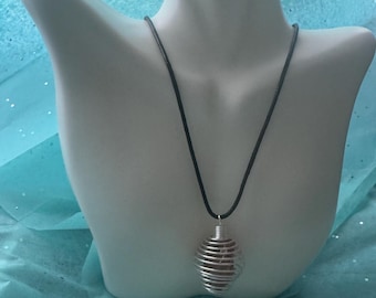 Silver Wire Cage Necklace! Tumbled Stone choices: Lapis, Howlite, Carnelian, Aventurine, Labradorite, Tourmaline, and more!