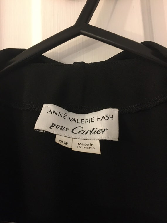 Anne Valerie Hash Pour Cartier Vintage Black Blouse. Small
