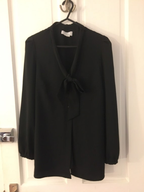 ANNE VALERIE HASH ブラックジャケット XS Anne Valerie Hash Pour Cartier Vintage Black Blouse. Small