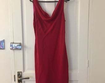 Vintage Laura Ashley Hot Pink dress. Silk 90s slip dress with a polyester lining. Size S and knee length