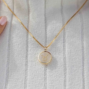 Taurus Necklace, Zodiac Jewelry, Medallion Star Sign Necklace,Taurus Astrology Lovers Jewelry, Zodiac Necklace,Zodiac Constellation Necklace