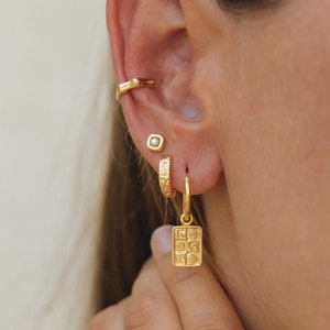 Sun & Moon Earrings Gold,Minimalist Hoop,Elegant Trendy Earings,Moon Earrings,Light weighed Hoops,Sun Hoops Gold