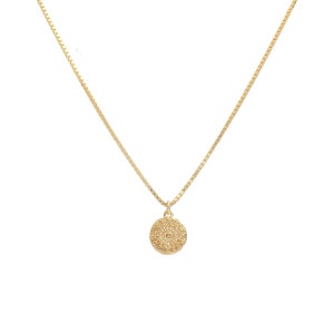 Damen Gold Halskette mit Mandala Anhänger