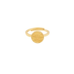 Ozean Wellen Ring Gold,Größenverstellbarer Minimalistischer Wellen-Münzring,Zierlicher Ring,Strand Wellenring,