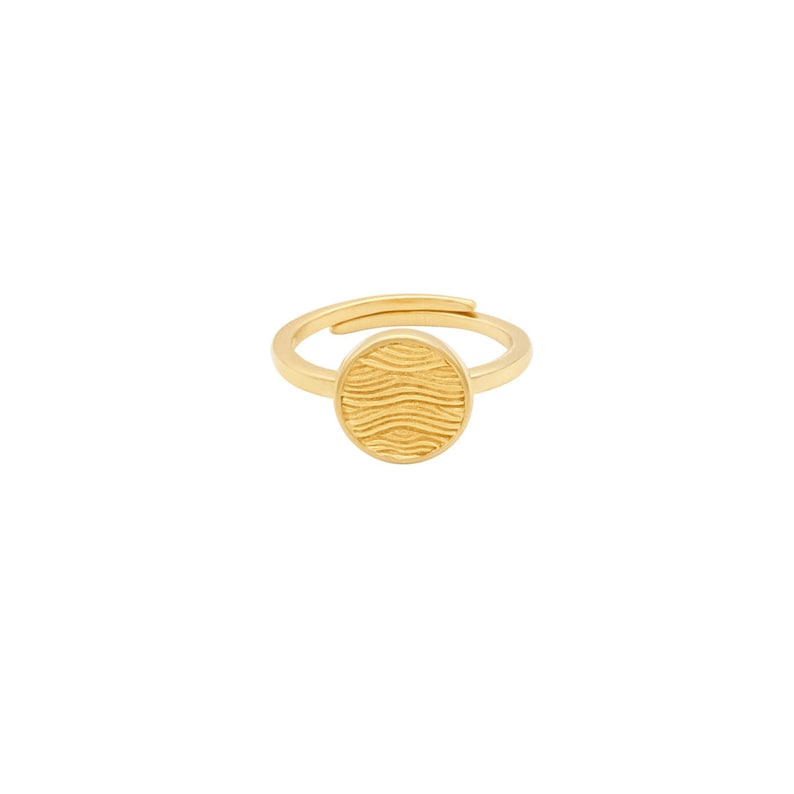 Ozean Wellen Ring Gold,Größenverstellbarer Minimalistischer Wellen-Münzring,Zierlicher Ring,Strand Wellenring,