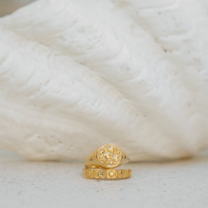 Sonnen & Mond Ring Gold,Goldring mit Sonnen und Mondmotiv,Verstellbarer Goldring,Sonnen- und Mond schmuck,Boho Goldring