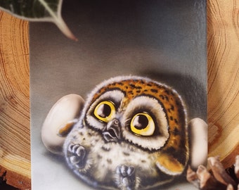 Sweet postcard little owl owl chick greeting card