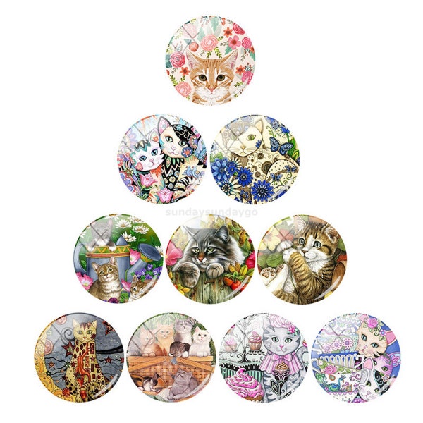 10pcs (let me know model number) cats Cabochons 10-40mm Flatback Cabochon photo Dome Diy Jewelry pendant earrings Supplies Wholesale em125n