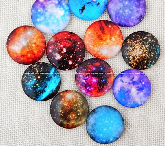 NEW DIY 14mm Photo Image Cartoon Round Glass Cabochon Dome Flat Back Cover