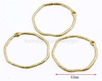Dije de pendiente redondo de latón chapado en oro de 14 k, dijes para pendientes, dijes para pendientes chapados en oro, fabricación de joyas, suministros para hallazgos, venta al por mayor em109k