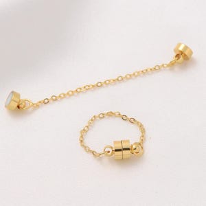 Clasps 18K Gold Filled magnet Clasps safety chain buckle bracelet Necklace clips Connector Clasps Supplies jewelry making fc023-2
