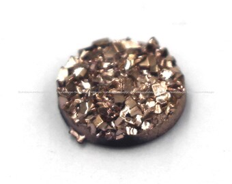 Ouro 8mm cristal falso drusa cabochões glitter resina enfeites diy jóias pingente brincos acessórios suprimentos atacado mp008-8