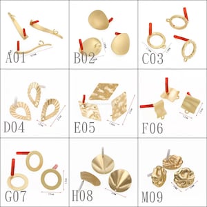 20pcs bulk ear stud earring Gold Earring Posts Earring Stud charms gold plated earring making Connectors jewelry Supplies Wholesale em088s