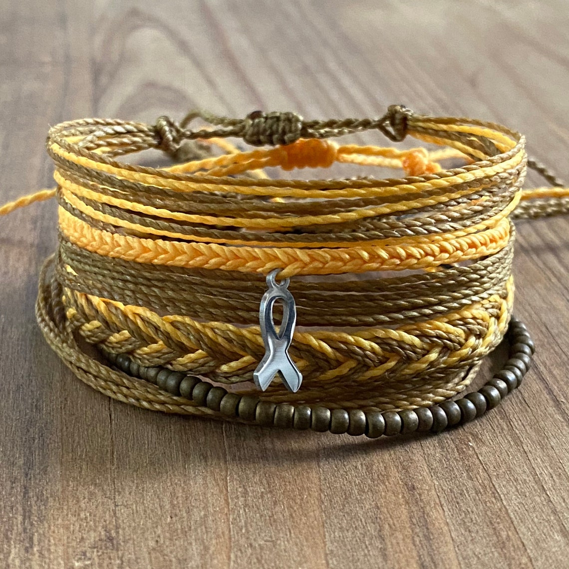 APPENDIX/CHILDHOOD CANCER Bracelet Set Stack Bracelets Etsy