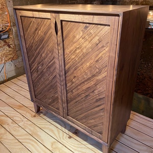 The Steirwalt / Modern Walnut Bar Cabinet / Walnut Bar Cabinet / Liquor Cabinet / Liquor Storage / Wine Cabinet / MCM Liquor Cabinet