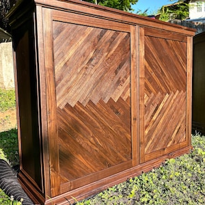 The Mackenzie / 48" Walnut Double Door Liquor Cabinet / Walnut Liquor Cabinet / Liquor Storage / Bar Cabinet / Walnut Bar Cabinet / Bar
