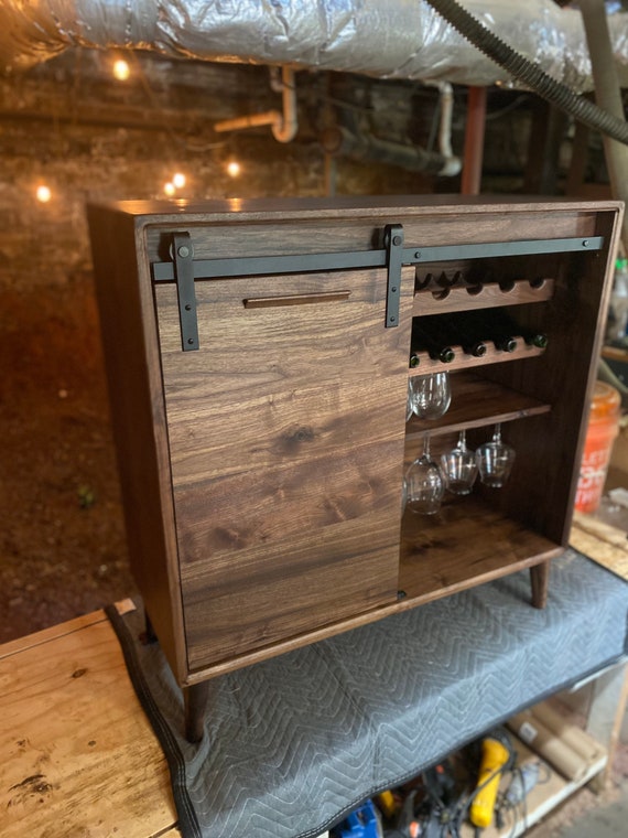 Walnut 2024 liquor cabinet