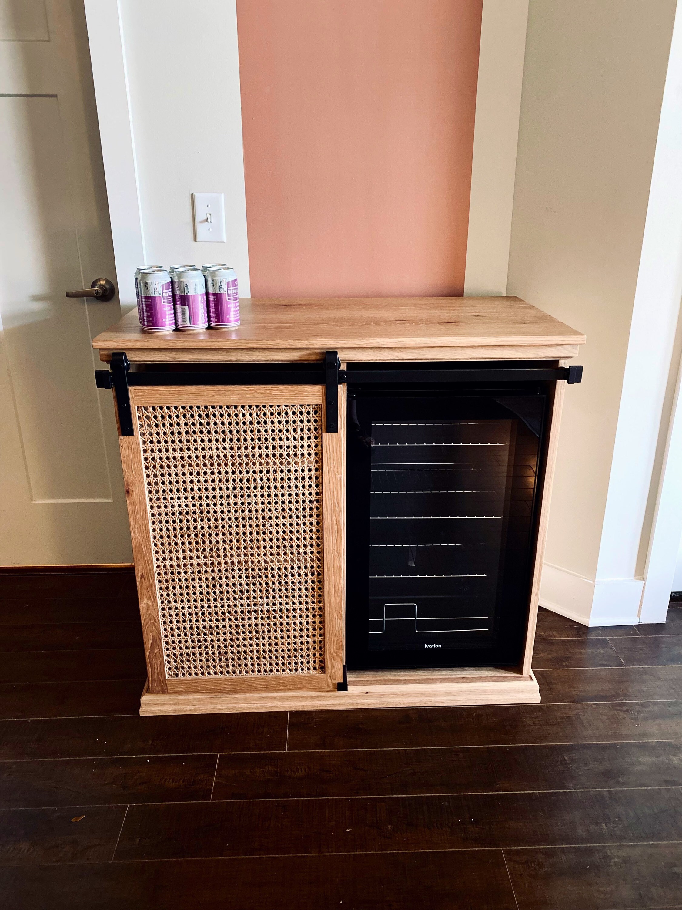 Wine fridge online inside cabinet