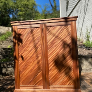 Two Door Sapele Liquor Cabinet: Wooden Bar with Wine Rack