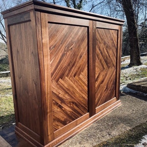 The Pennington / 48" Walnut Double Door Liquor Cabinet / Walnut Liquor Cabinet / Liquor Storage / Bar Cabinet / Walnut Bar Cabinet / Bar