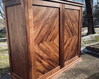The Pennington / 48&quot; Walnut Double Door Liquor Cabinet / Walnut Liquor Cabinet / Liquor Storage / Bar Cabinet / Walnut Bar Cabinet / Bar