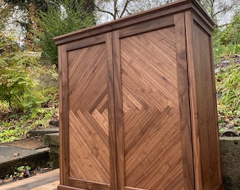 Solid Walnut Liquor Cabinet: Mid-Century Modern Bar