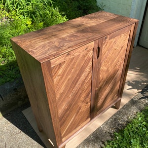 The Reginald / Modern Walnut Bar Cabinet / Mid Century Modern Cabinet  / Walnut Bar Cabinet / Liquor Cabinet / Liquor Storage / Wine Cabinet