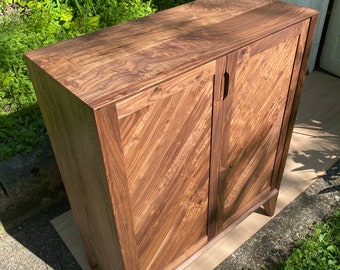 The Reginald / Modern Walnut Bar Cabinet / Mid Century Modern Cabinet  / Walnut Bar Cabinet / Liquor Cabinet / Liquor Storage / Wine Cabinet