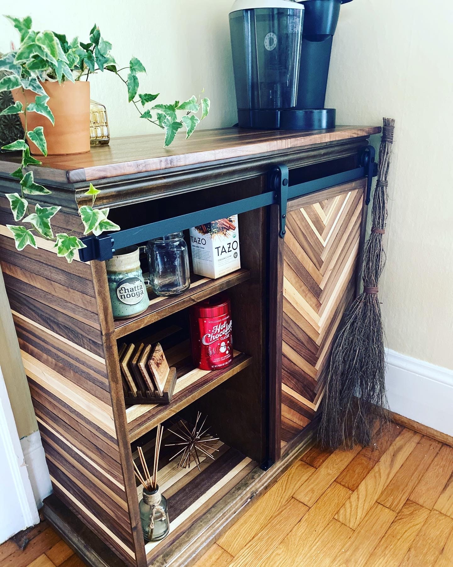 Navy wine cheap bar cabinet